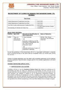 Janakalyan Sahakari Bank Ltd. Clerk Recruitment 2025: Your Gateway to a Banking Caree