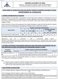 एअरपोर्ट्स अथॉरिटी ऑफ इंडिया (AAI) मध्ये ‘Junior Executive (Air Traffic Control)’ पदासाठी भरती – 2025