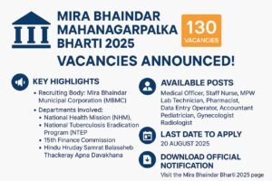 Mira Bhaindar Mahanagarpalika Bharti 2025: 130 Vacancies Announced!